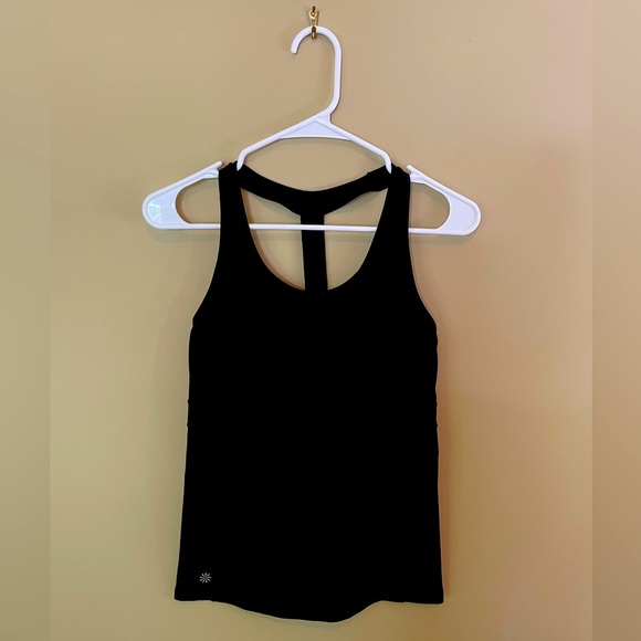Athleta Tops - ATHLETA Built in bra tank, T-back, black, Sz M, GUC